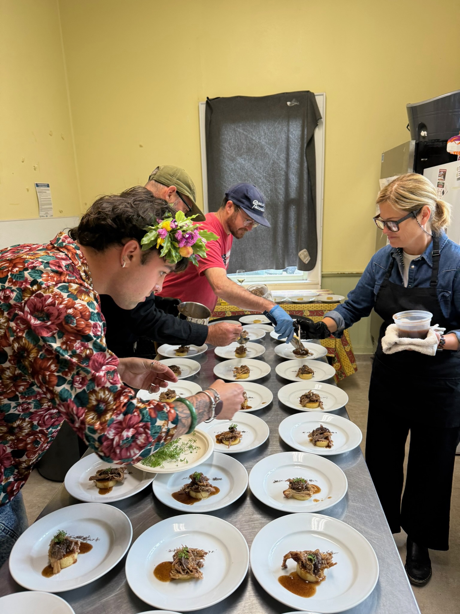 Team plating dishes